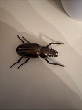 Metallic Beetle Accent Figurine - Bronze Finish